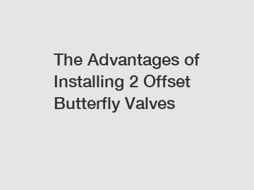 The Advantages of Installing 2 Offset Butterfly Valves