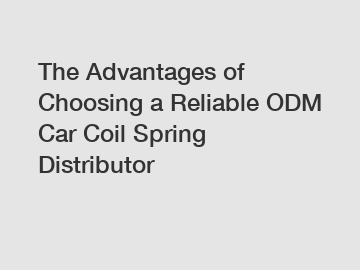 The Advantages of Choosing a Reliable ODM Car Coil Spring Distributor