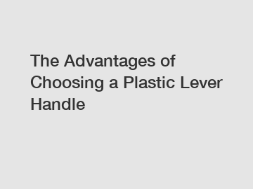 The Advantages of Choosing a Plastic Lever Handle