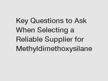 Key Questions to Ask When Selecting a Reliable Supplier for Methyldimethoxysilane