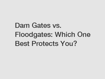 Dam Gates vs. Floodgates: Which One Best Protects You?