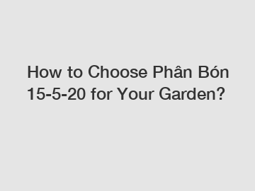 How to Choose Phân Bón 15-5-20 for Your Garden?