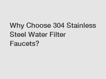 Why Choose 304 Stainless Steel Water Filter Faucets?