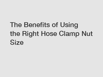 The Benefits of Using the Right Hose Clamp Nut Size