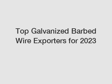 Top Galvanized Barbed Wire Exporters for 2023