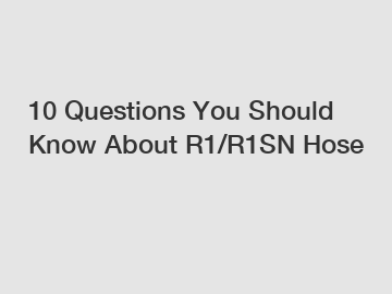 10 Questions You Should Know About R1/R1SN Hose