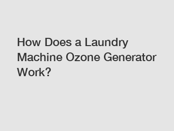 How Does a Laundry Machine Ozone Generator Work?