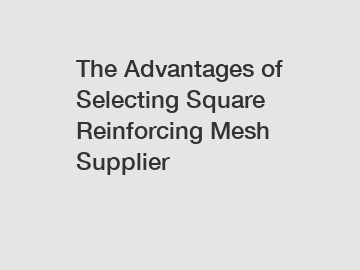 The Advantages of Selecting Square Reinforcing Mesh Supplier The Advantages of Selecting Square Reinforcing Mesh Supplier