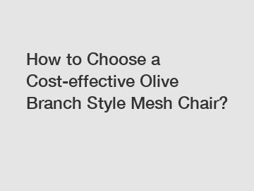 How to Choose a Cost-effective Olive Branch Style Mesh Chair?