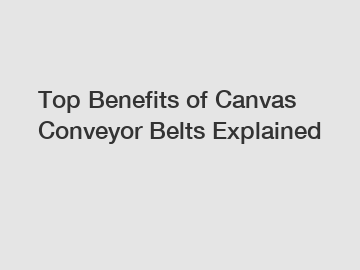 Top Benefits of Canvas Conveyor Belts Explained