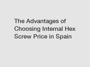 The Advantages of Choosing Internal Hex Screw Price in Spain