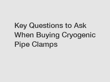 Key Questions to Ask When Buying Cryogenic Pipe Clamps