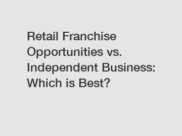 Retail Franchise Opportunities vs. Independent Business: Which is Best?