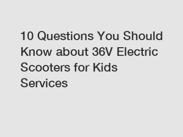 10 Questions You Should Know about 36V Electric Scooters for Kids Services