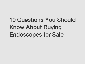 10 Questions You Should Know About Buying Endoscopes for Sale