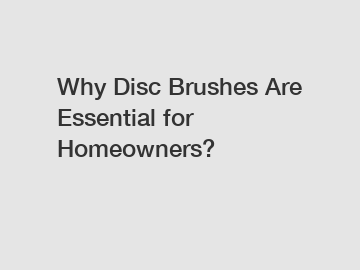 Why Disc Brushes Are Essential for Homeowners?