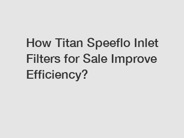 How Titan Speeflo Inlet Filters for Sale Improve Efficiency?