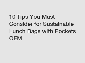 10 Tips You Must Consider for Sustainable Lunch Bags with Pockets OEM