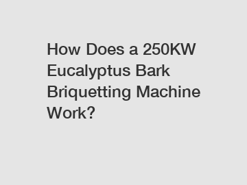 How Does a 250KW Eucalyptus Bark Briquetting Machine Work?