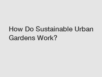 How Do Sustainable Urban Gardens Work?