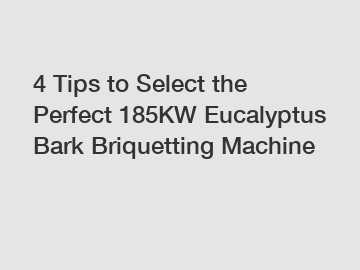 4 Tips to Select the Perfect 185KW Eucalyptus Bark Briquetting Machine