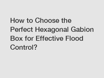 How to Choose the Perfect Hexagonal Gabion Box for Effective Flood Control?