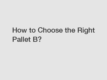 How to Choose the Right Pallet B?