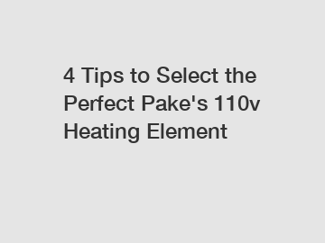 4 Tips to Select the Perfect Pake's 110v Heating Element