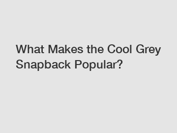 What Makes the Cool Grey Snapback Popular?