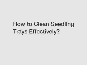 How to Clean Seedling Trays Effectively?