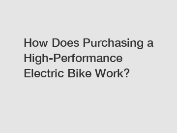 How Does Purchasing a High-Performance Electric Bike Work?