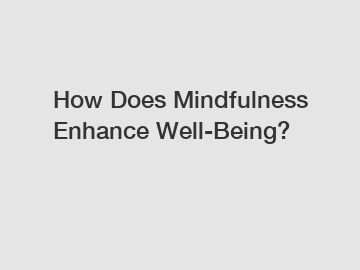 How Does Mindfulness Enhance Well-Being?