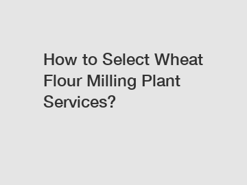 How to Select Wheat Flour Milling Plant Services?