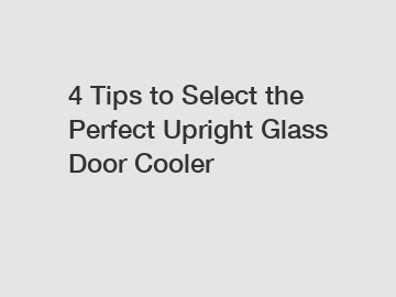 4 Tips to Select the Perfect Upright Glass Door Cooler