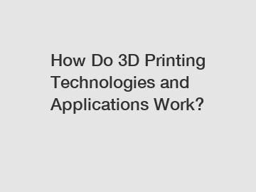 How Do 3D Printing Technologies and Applications Work?