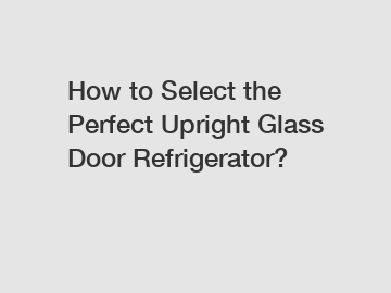 How to Select the Perfect Upright Glass Door Refrigerator?