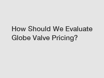How Should We Evaluate Globe Valve Pricing?