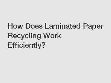 How Does Laminated Paper Recycling Work Efficiently?