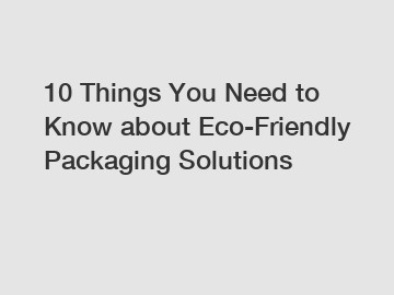 10 Things You Need to Know about Eco-Friendly Packaging Solutions