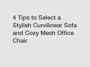 4 Tips to Select a Stylish Curvilinear Sofa and Cozy Mesh Office Chair