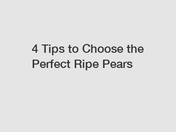 4 Tips to Choose the Perfect Ripe Pears