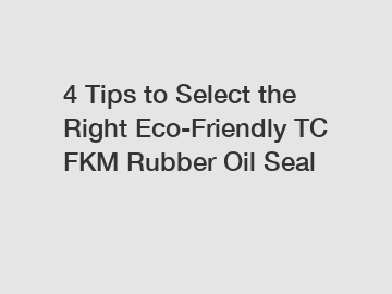 4 Tips to Select the Right Eco-Friendly TC FKM Rubber Oil Seal