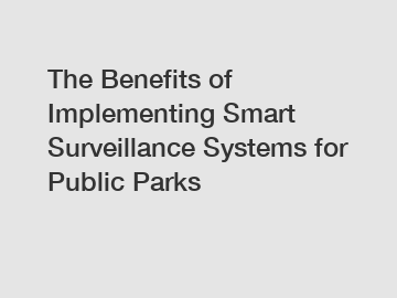 The Benefits of Implementing Smart Surveillance Systems for Public Parks