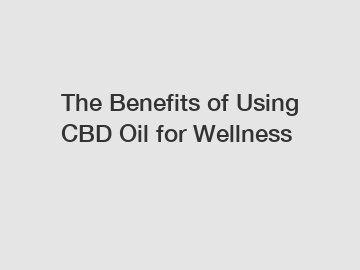 The Benefits of Using CBD Oil for Wellness