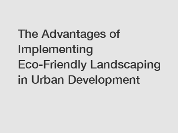 The Advantages of Implementing Eco-Friendly Landscaping in Urban Development