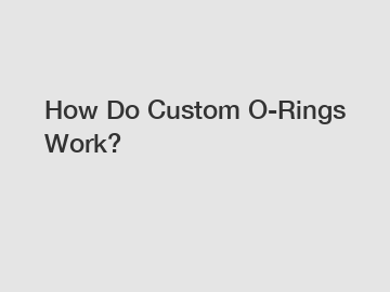 How Do Custom O-Rings Work?