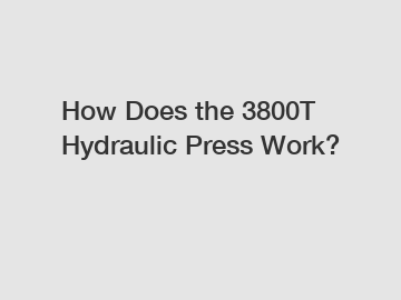 How Does the 3800T Hydraulic Press Work?