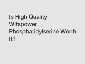 Is High Quality Witspower Phosphatidylserine Worth It?