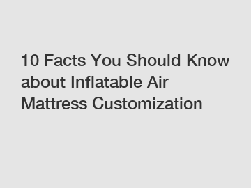 10 Facts You Should Know about Inflatable Air Mattress Customization