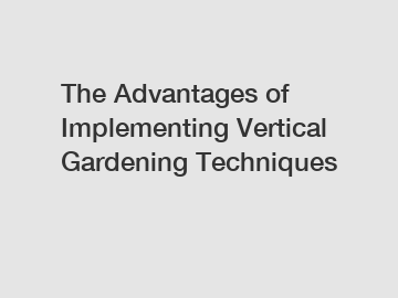 The Advantages of Implementing Vertical Gardening Techniques